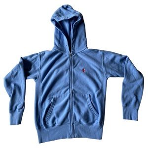 Polo Ralph Lauren Sweatshirt Mens Size XS Blue Zip Up Hoodie Sweater Ships Fast